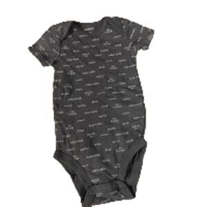 Carter's Dark Gray White Quote Short Sleeve One Piece Baby Boy Sz 6M